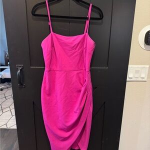 Betsey Johnson Hot Pink Spaghetti-Strap Midi Dress
